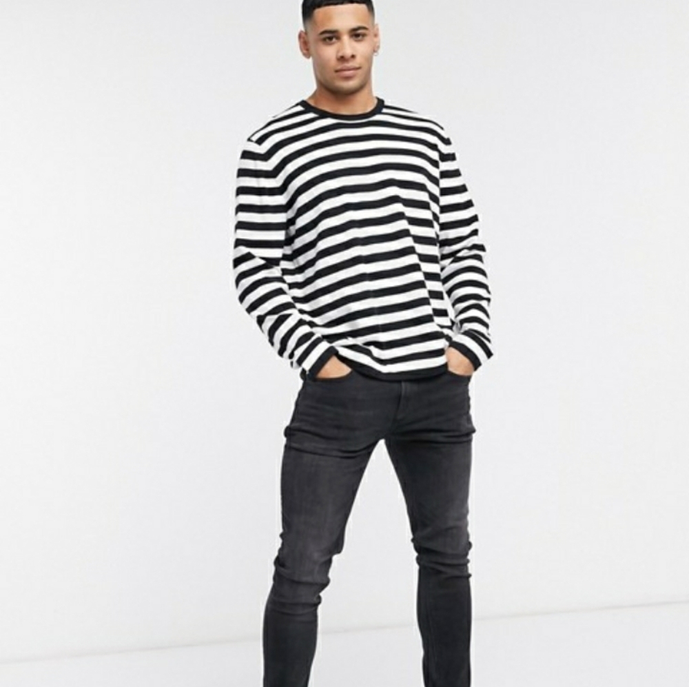 Only and sons knitted stripe shirt